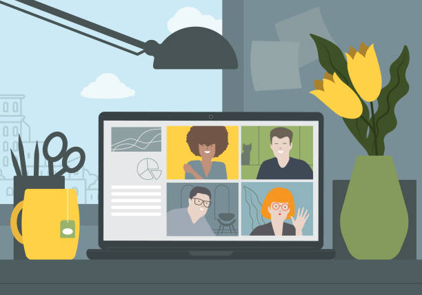 illustration video conference video conference stock illustrations