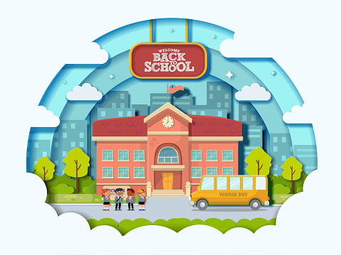 Illustration vector of back to school design on school background