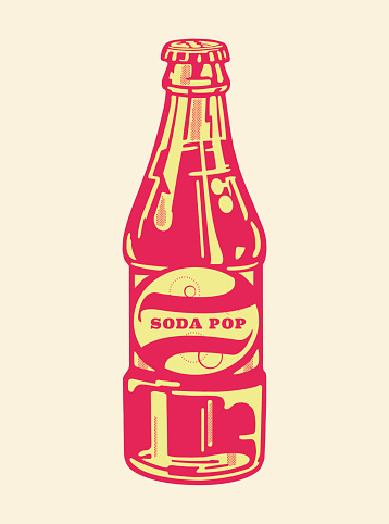 Illustration with bottle of soda