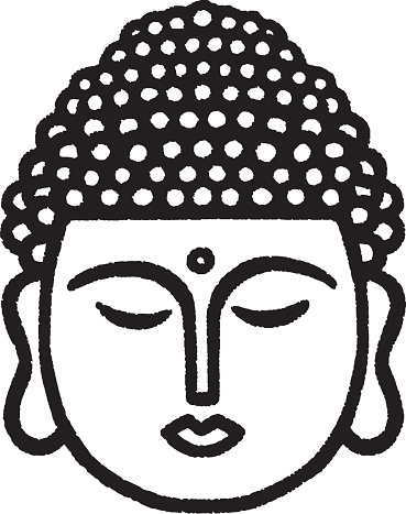 Illustration with Buddha head