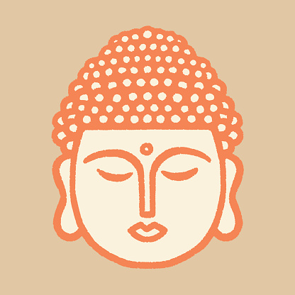 Illustration with Buddha head