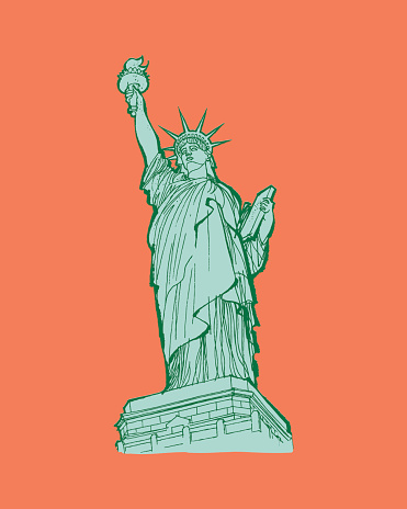 Illustration with statue of liberty