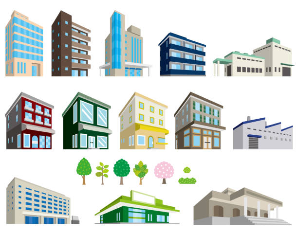 各種建物のイラスト - マンション点のイラスト素材／クリップアート素材／マンガ素材／アイコン素材