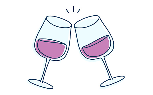 Image illustration of toasting with wine