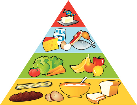 Image of food pyramid consists of necessary nutrition