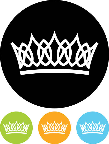 Images of circular logo depicting a crown, four colors Crown vector isolated beauty pageant stock illustrations