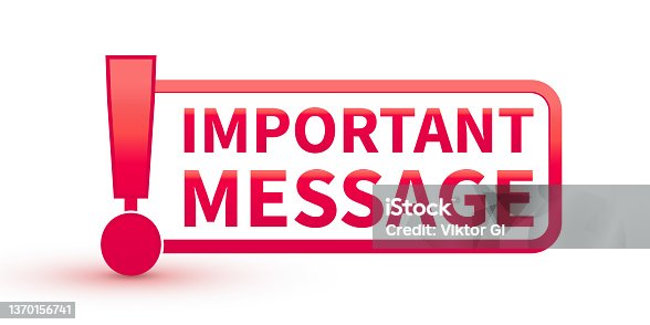 istock Important message sign icon in flat style. Warning information vector illustration on white isolated background. Exclamation business concept. 1370156741