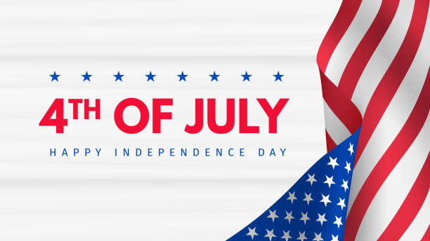 день независимости 4 июля плакат. празднование дня независимости сша. американский национальный праздник. шаблон приглашения с текстом и р� - july 4 stock illustrations