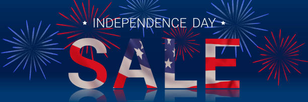 dzień niepodległości sprzedaży. - july 4 stock illustrations
