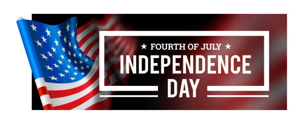 векторная иллюстрация дня независимости с развевающийся флаг соединенных штатов америки - july 4 stock illustrations