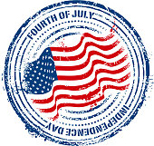 tracing design of vector fourth of july rubber stamp.