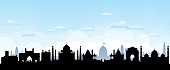 India skyline. All buildings are complete, detailed and moveable.