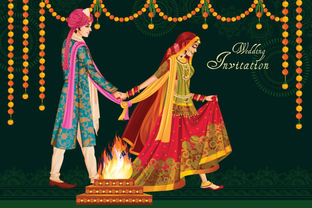 Indian Wedding Illustrations Royalty Free Vector Graphics Clip