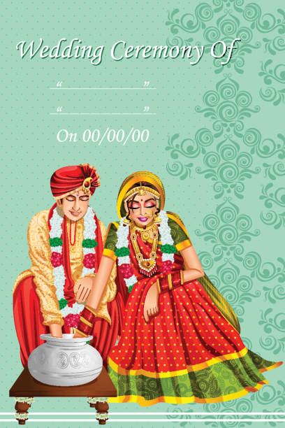 Indian Bride And Groom Vector Images