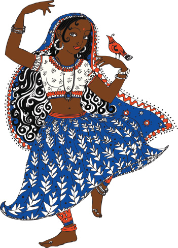 Indian dancer with bird
