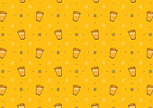 istock Indian drink vector. Indian chai pattern wallpaper. 1402929065