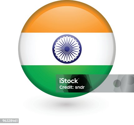 istock Indian flag vector button 96328461