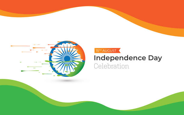 ilustrações, clipart, desenhos animados e ícones de celebração do dia da independência indiana saudação ao fundo - agosto