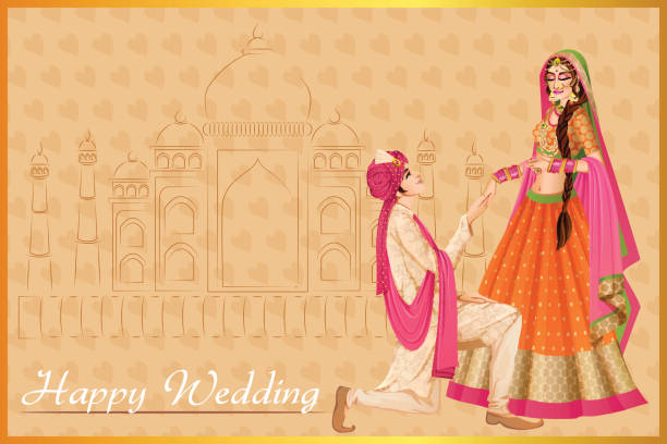Indian Bride And Groom Illustrations Royalty Free Vector Graphics