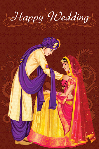 Indian Man Tieing Mangala Sutra To Woman In Wedding Indian Man Tieing Mangala Sutra To Woman In Wedding