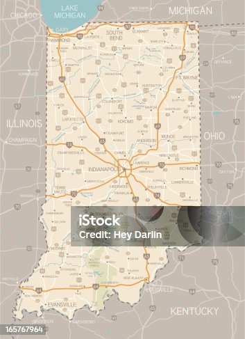 istock Indiana Map 165767964