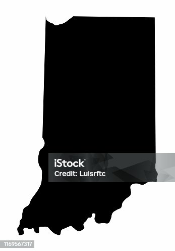 istock Indiana State silhouette map 1169567317