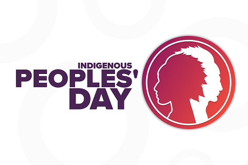 Indigenous Peoples' Day. Holiday concept. Template for background, banner, card, poster with text inscription. Vector EPS10 illustration