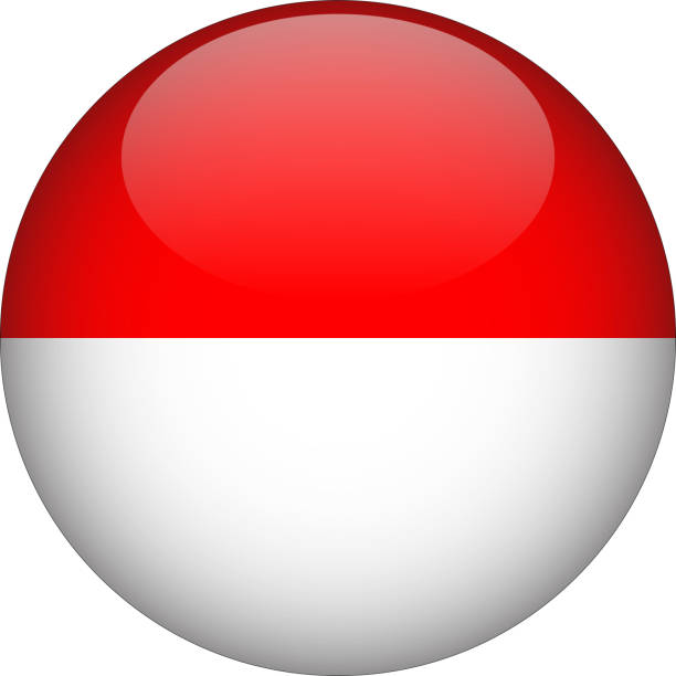 indonesia 3d rounded country flag button icon - 印尼國旗 幅插畫檔、美工圖案、卡通及圖標