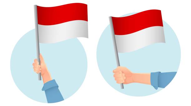 印尼國旗在手 - 印尼國旗 幅插畫檔、美工圖案、卡通及圖標
