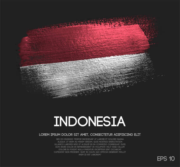 印尼國旗由閃光的閃光刷油漆載體 - 印尼國旗 幅插畫檔、美工圖案、卡通及圖標