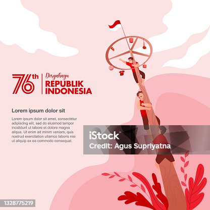 istock Indonesia independence day greeting card with traditional games concept illustration 1328775219