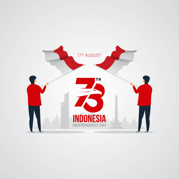 印尼獨立日向量設計 - 印尼國旗 幅插畫檔、美工圖案、卡通及圖標