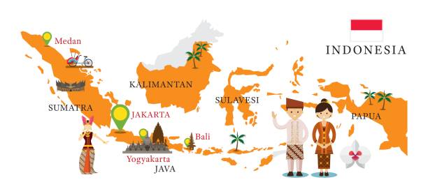 Illustration Bali Tourist Map