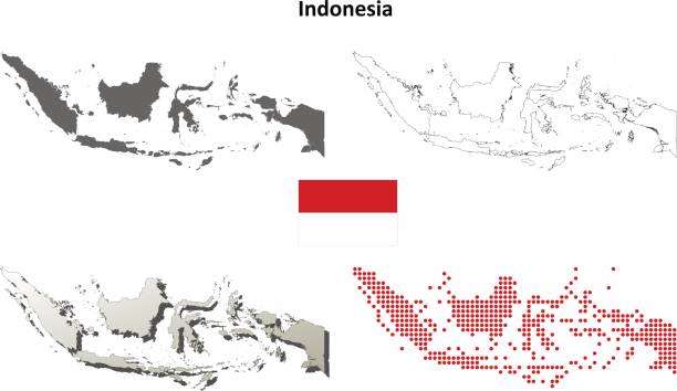 印尼大綱設置的地圖 - 印尼文化 幅插畫檔、美工圖案、卡通及圖標