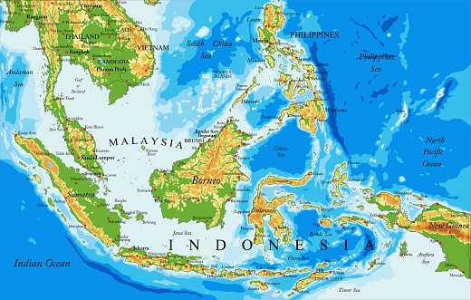Physische Karte Von Indonesien Stock Vektor Art und mehr Physische Karte Von Indonesien Stock Vektor Art und mehr