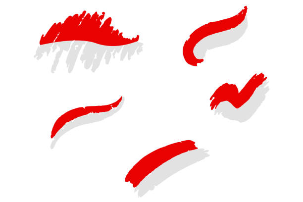 Indonesian Flag Banner Vector Ribbon Independence vector art illustration