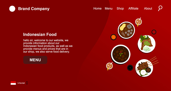 Indonesian Food Landing Page Flat Ui Design Stock Illustration Download Image Now Istock