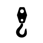 istock Industrial hook icon, silhouette on white background 1035457748