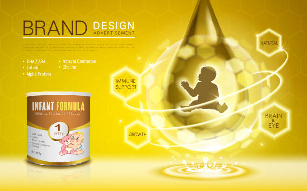 infant formula advertisement - baby formula stock illustrations