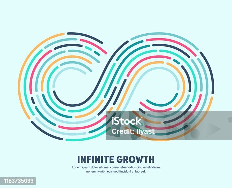 istock Infinite Growth With Conceptual Infinite Loop Sign 1163735033