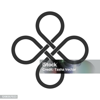 istock Infinite loop icon. Clover leaf knot. Endless loop sign. Celtic interlocking knot. 1208357023