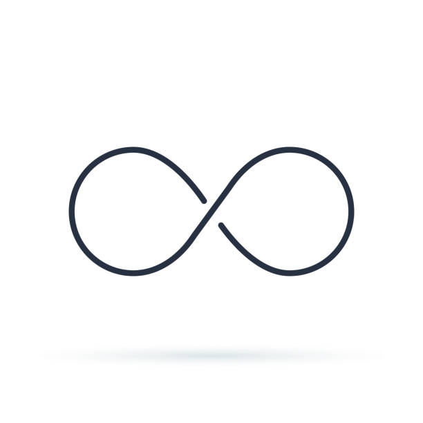infinity-symbol-logo. unbegrenzte vektor-illustration, grenzenlose symbol. schwarze kontur der acht, dicke - ewigkeit stock-grafiken, -clipart, -cartoons und -symbole