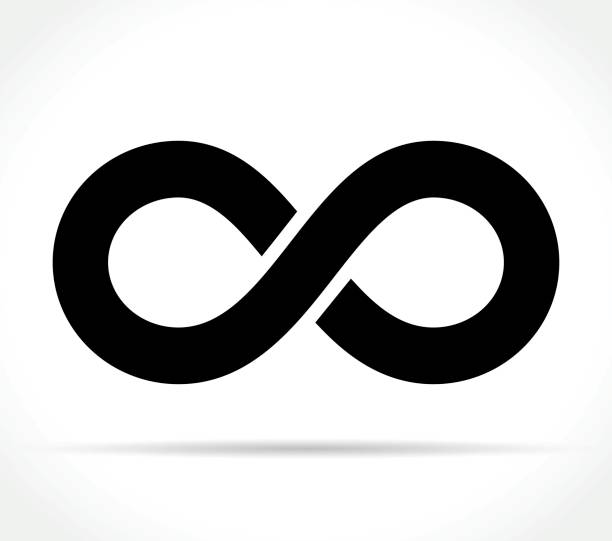 infinity-symbol auf weißem hintergrund - ewigkeit stock-grafiken, -clipart, -cartoons und -symbole