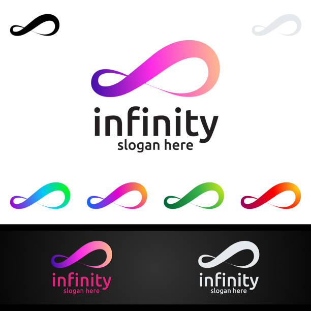 desain simbol infinity loop - hosting unlimited ilustrasi stok