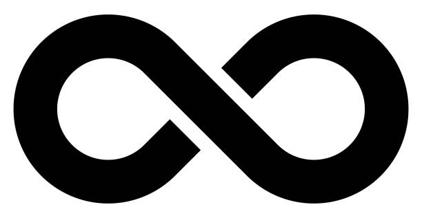unendlichkeit symbol schwarz - einfach mit abbruch - isoliert - vektor - ewigkeit stock-grafiken, -clipart, -cartoons und -symbole