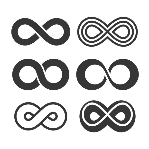 unendlichkeit symbol icons set. vektor - ewigkeit stock-grafiken, -clipart, -cartoons und -symbole