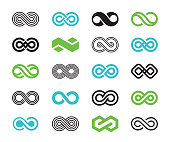 Vector illustrtation of the infinity sembols icon set