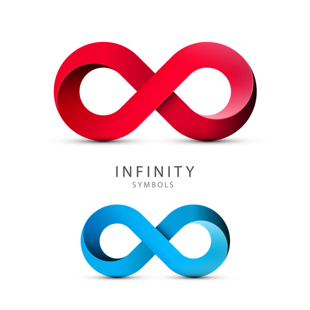 infinity symbols. vector loop icons. - ewigkeit stock-grafiken, -clipart, -cartoons und -symbole