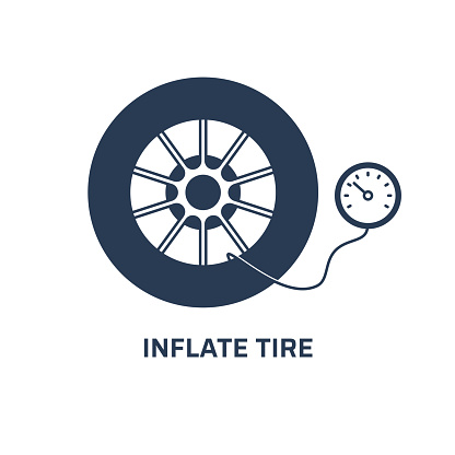 Inflate tire icon. Trendy modern flat vector inflate tire icon on white background from general collection, vector illustration