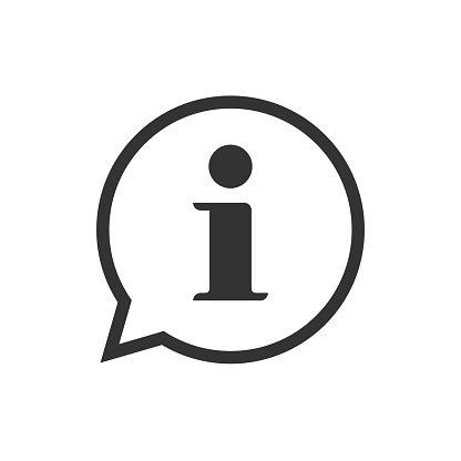 Info Help Sign Icon Vector Symbol Line Outline Art Black And White Information Bubble Speech Mark Isolated Pictogram Image Stock Illustration - Download Image Now - iStock